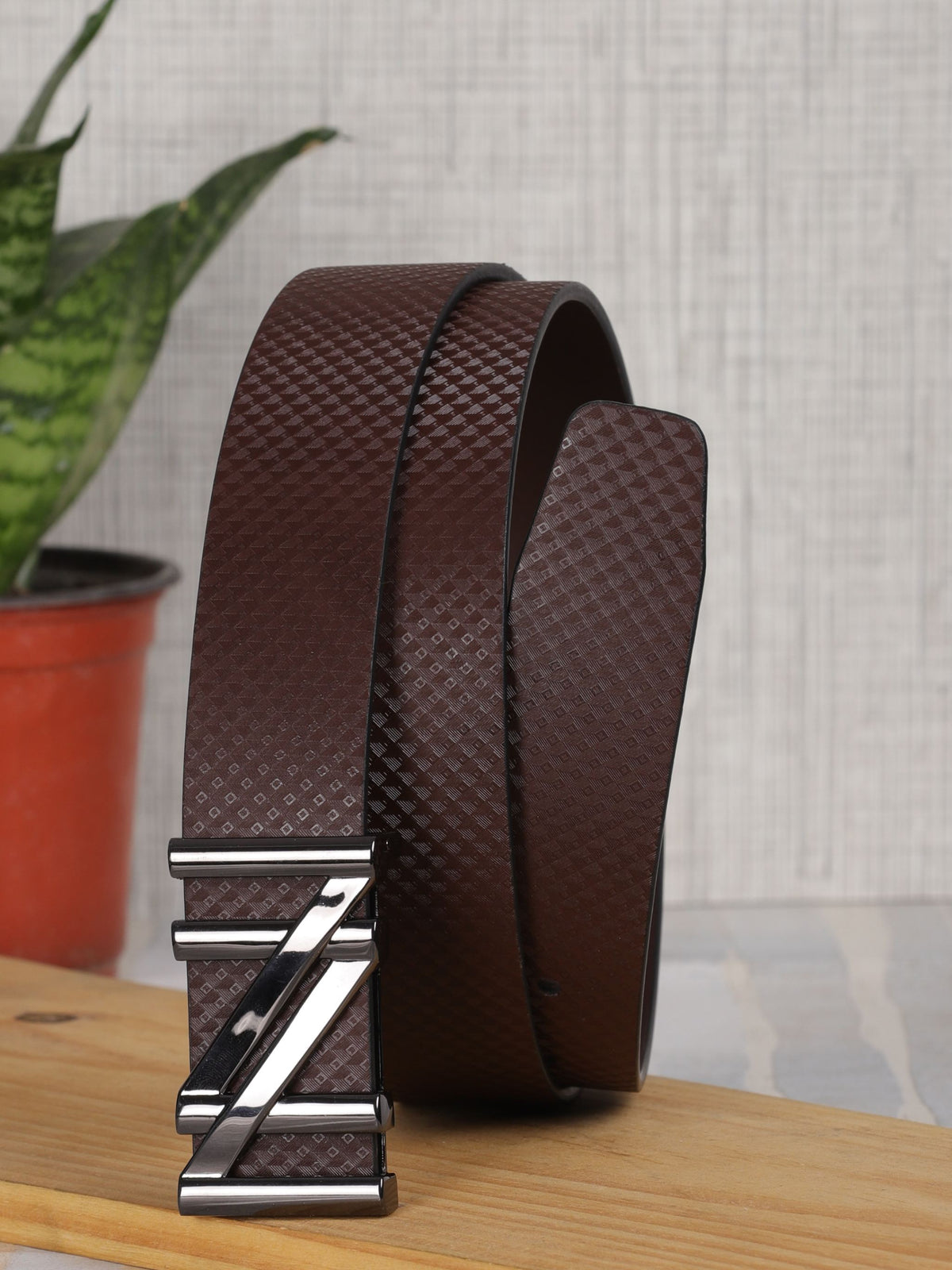 Diamond Texture Casual Leather Belt