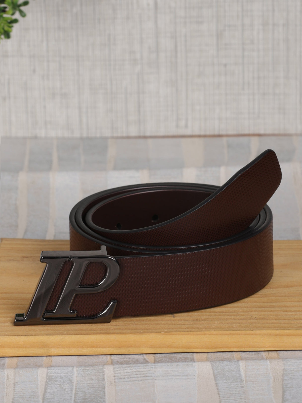 Micro Dot Embossed Casual Leather Belt
