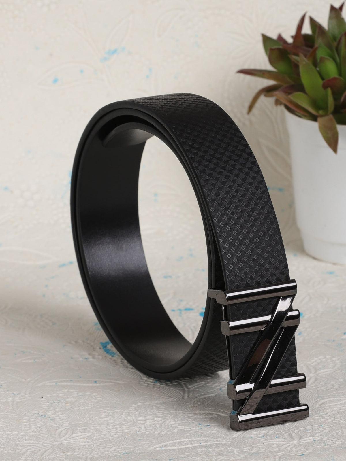 Diamond Texture Casual Leather Belt