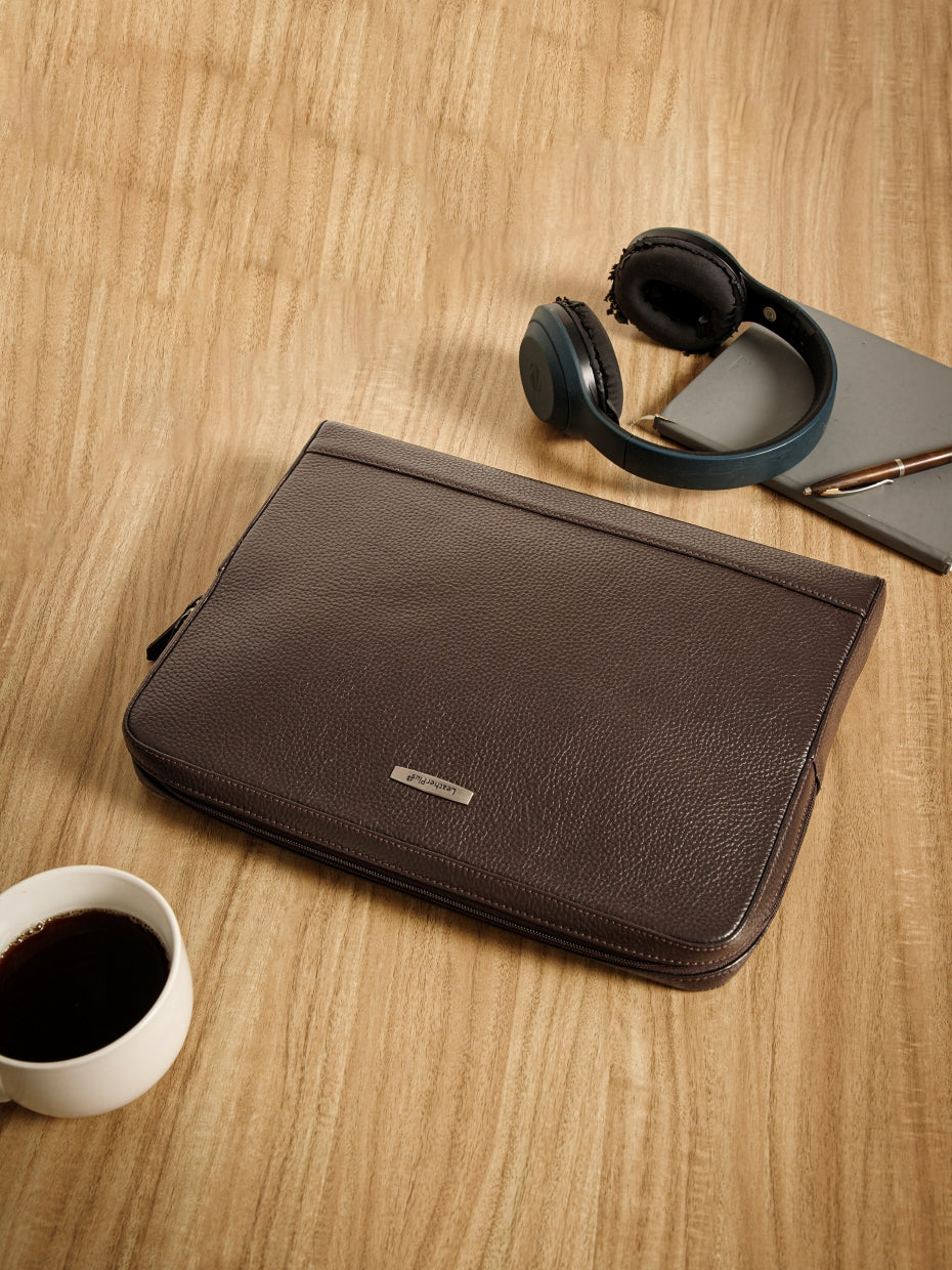 Milled Leather Laptop Sleeve