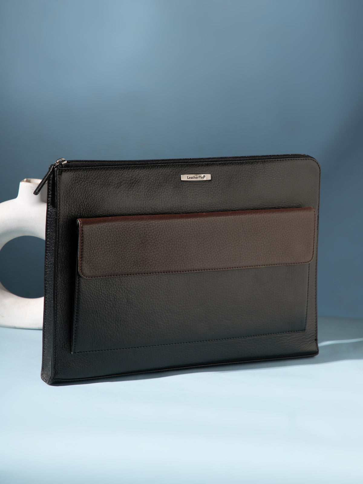 Colorblock Leather Laptop Sleeve