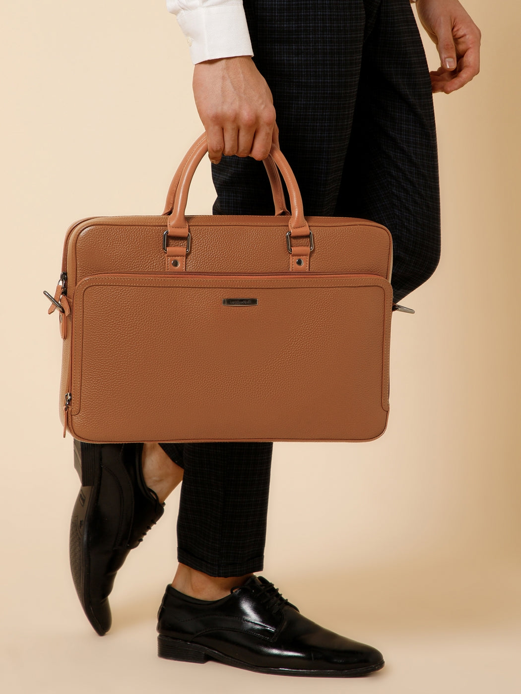 Textured Work Leather Laptop Bag