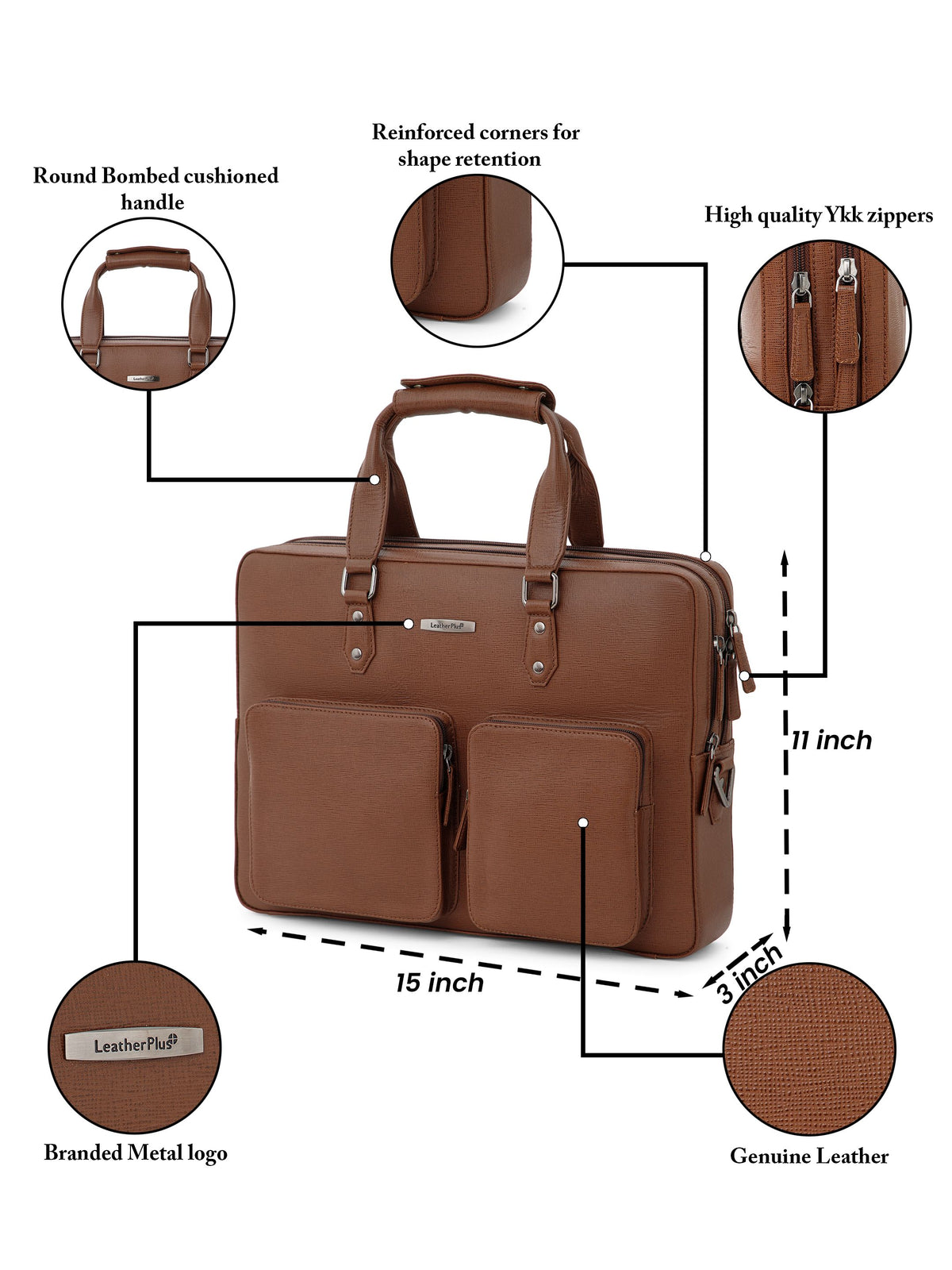 Executive Saffiano Leather Laptop Bag