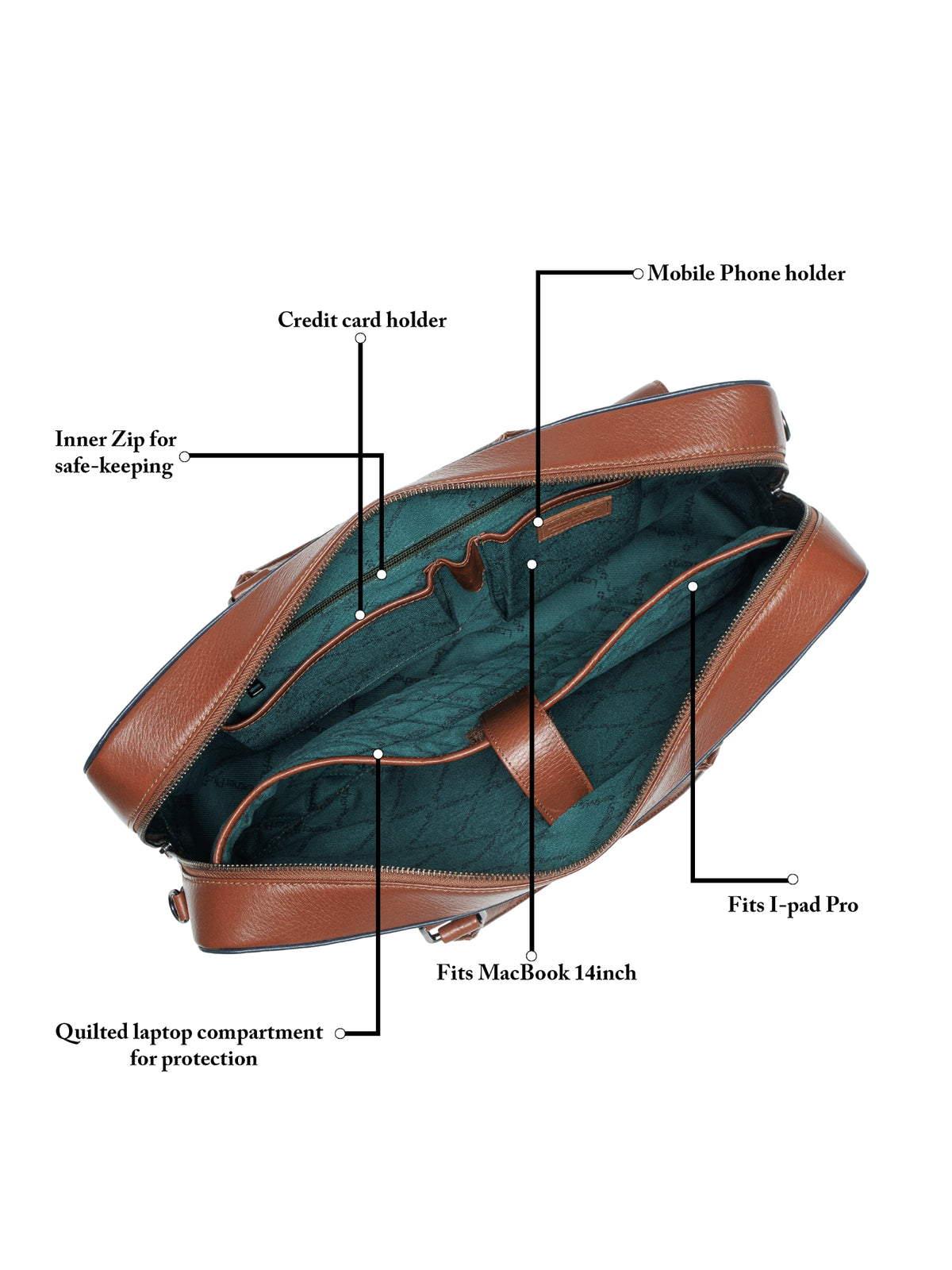 Signature Colorblock Leather Laptop Bag