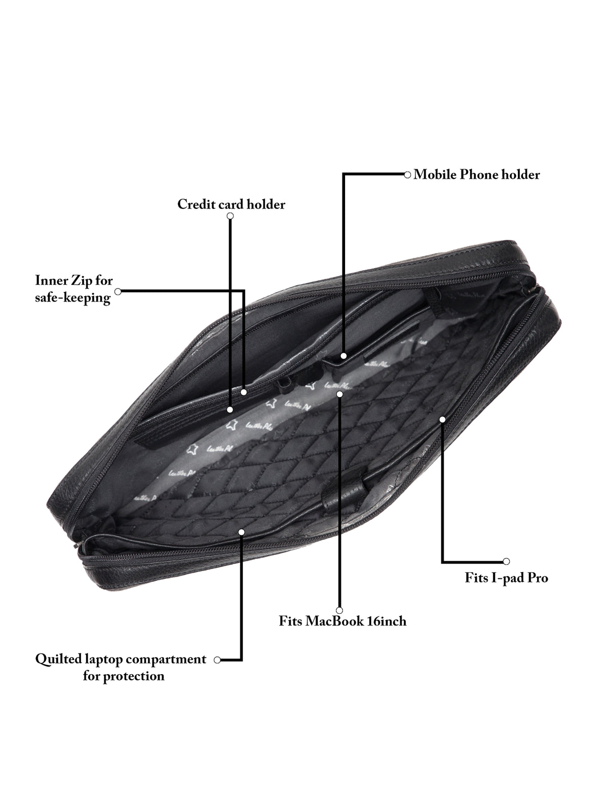 Woven Texture Leather Laptop Sleeve