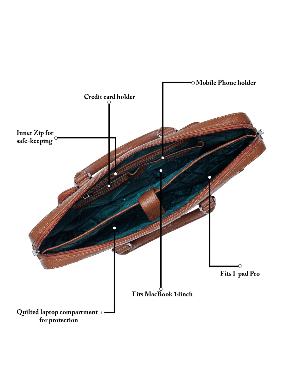 Sleek Leather Laptop Bag