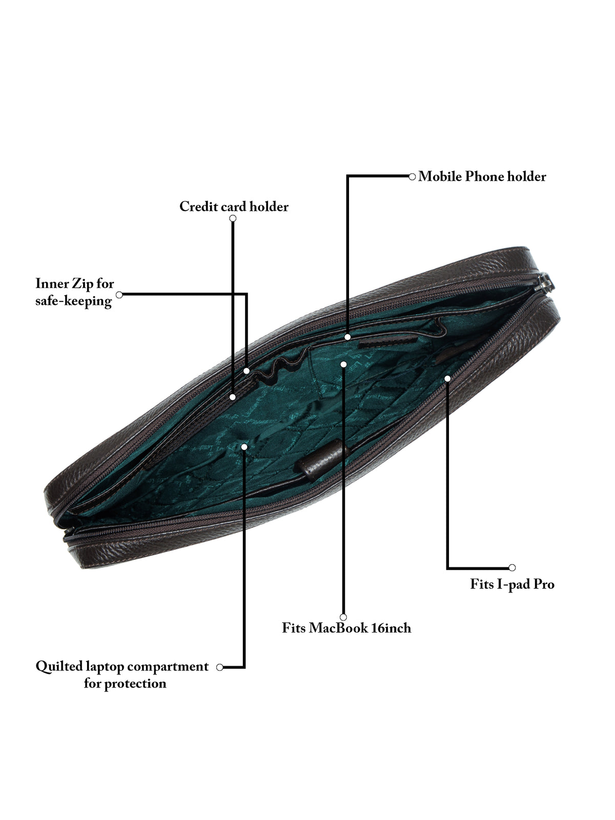 Milled Leather Laptop Sleeve