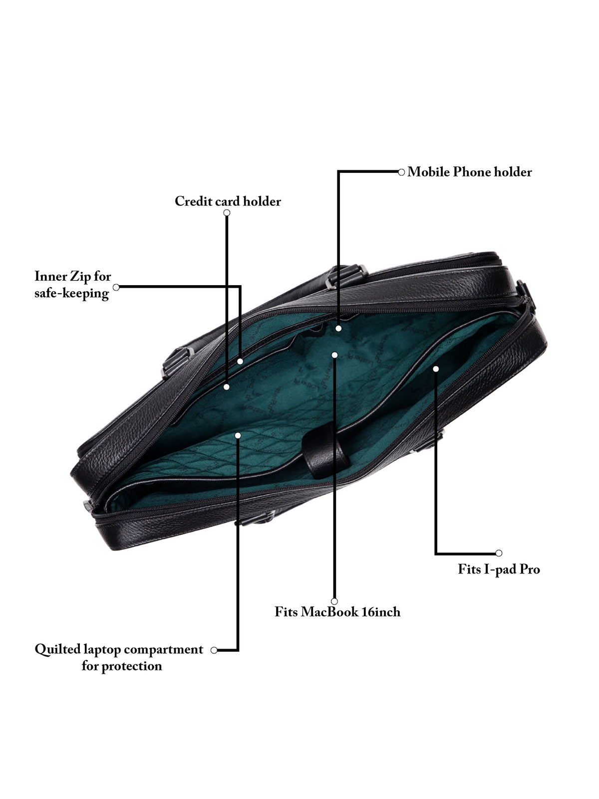 Textured Work Leather Laptop Bag