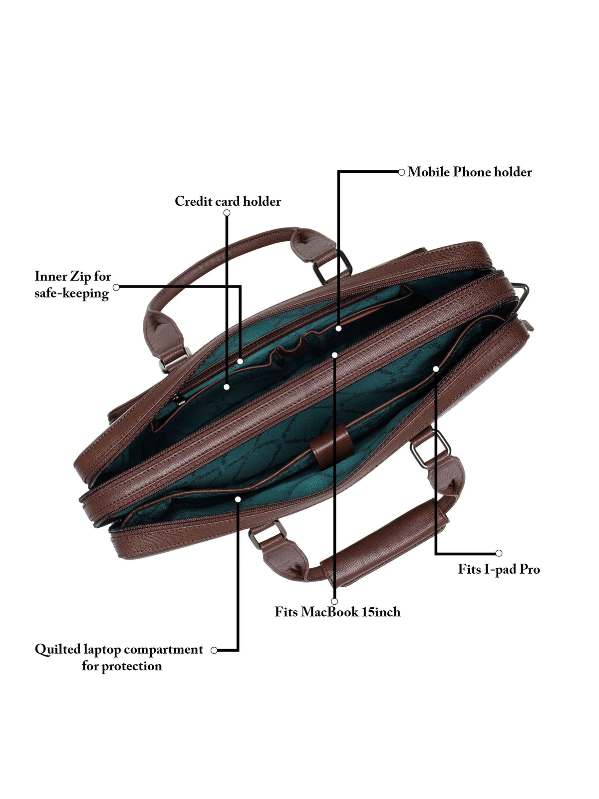 Executive Saffiano Leather Laptop Bag