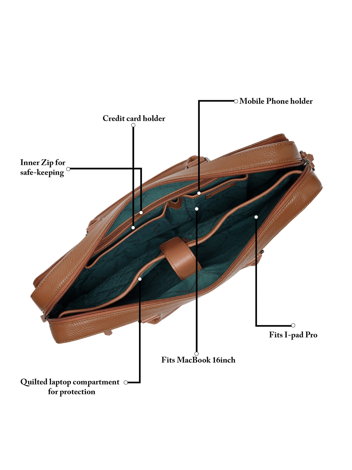 Textured Work Leather Laptop Bag