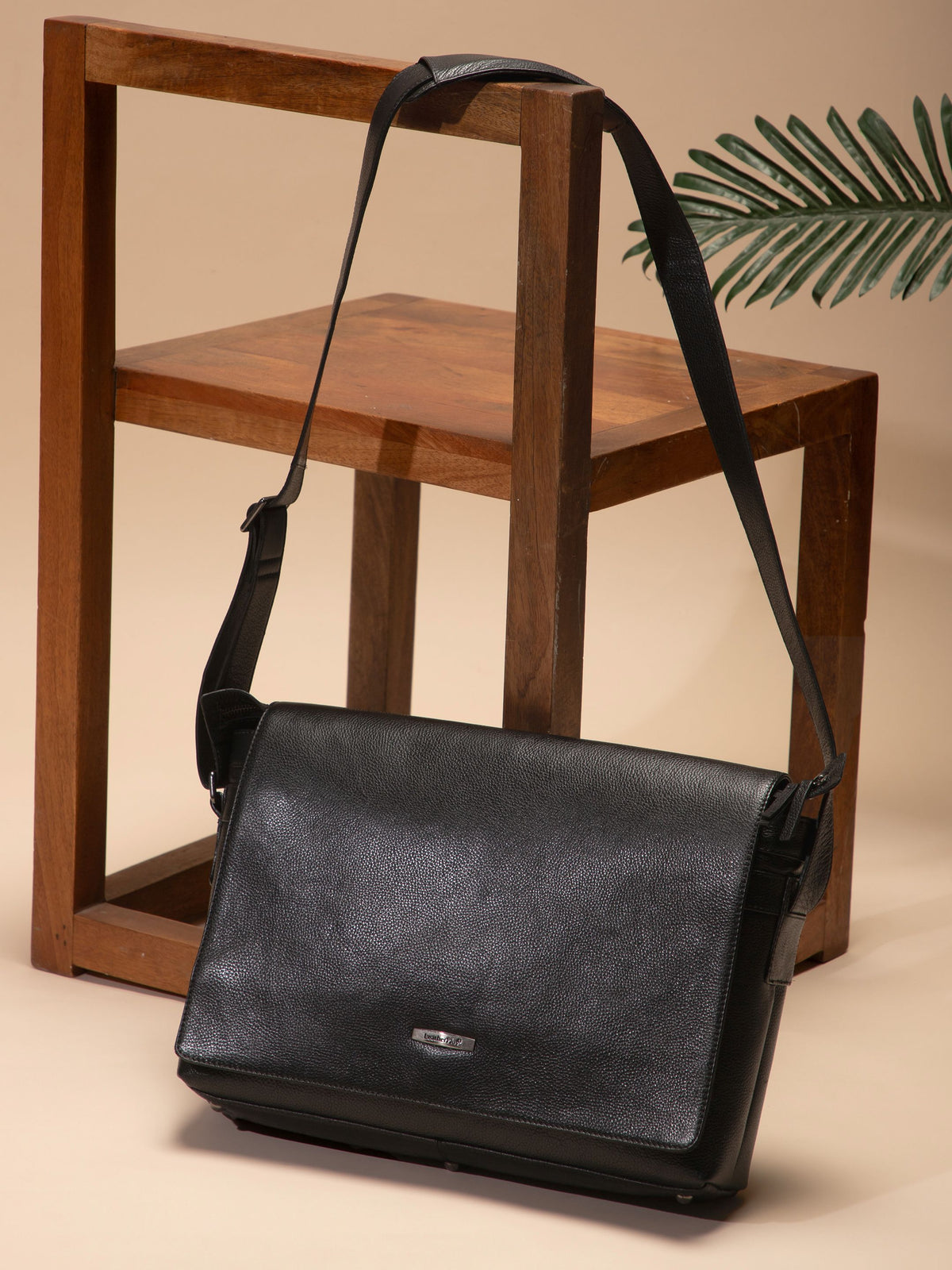 Flap Leather Laptop Bag