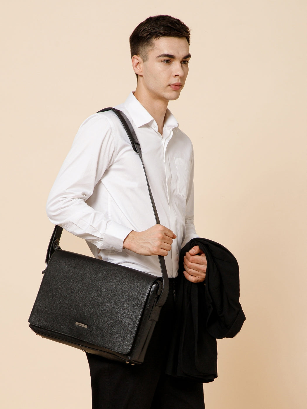 Flap Leather Laptop Bag