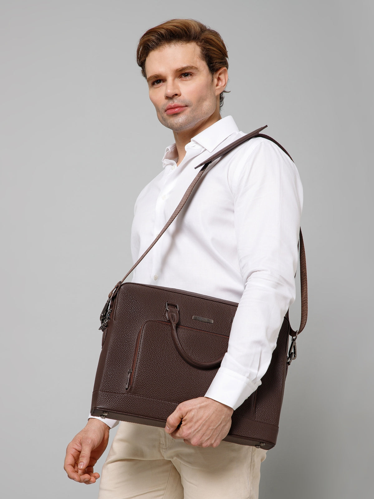 Sleek Leather Laptop Bag