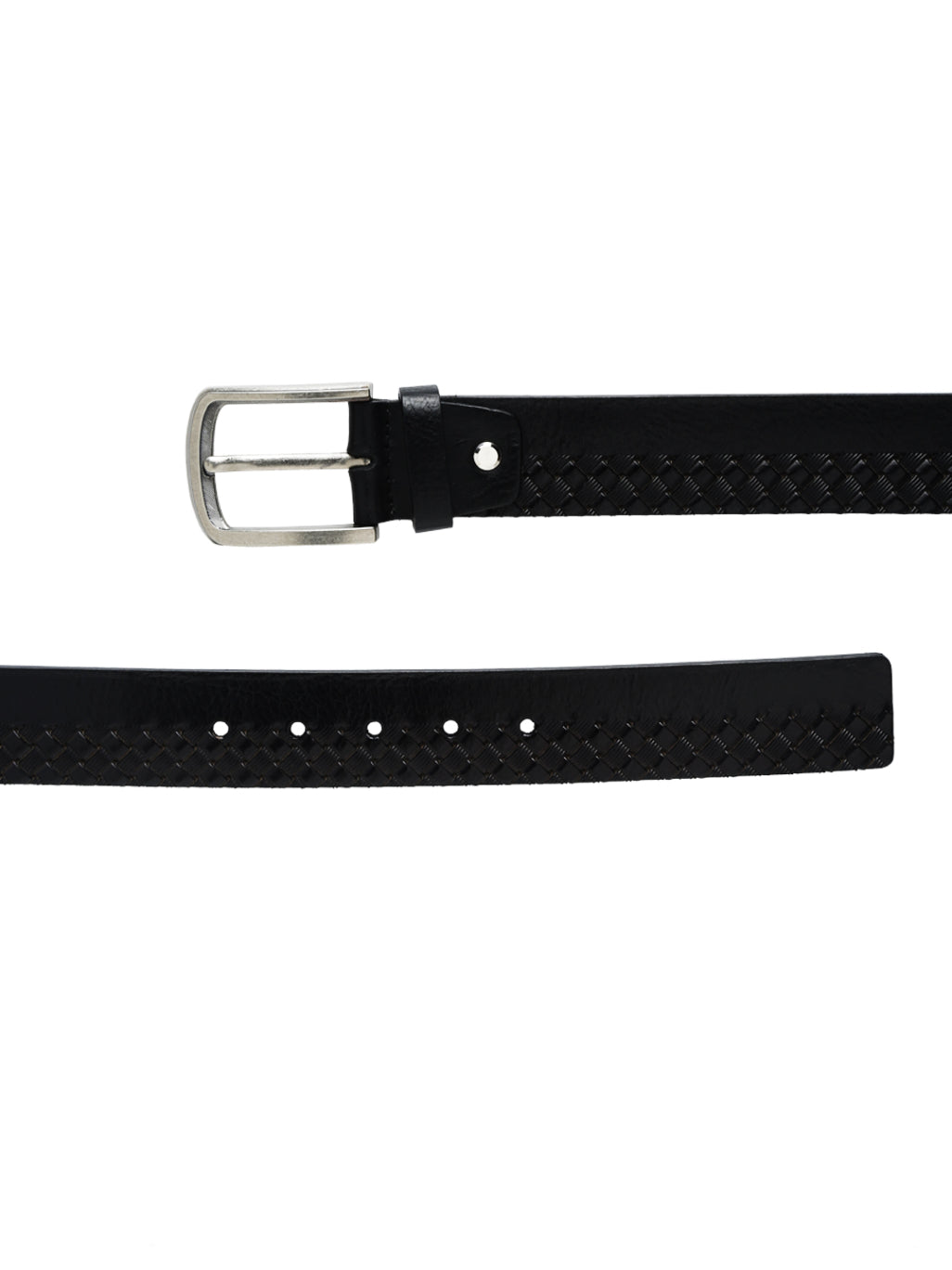 Dual-Texture Leather Belt
