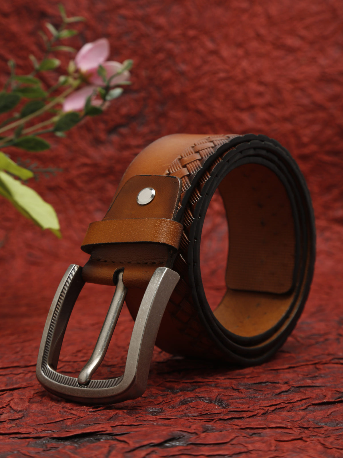 Dual-Texture Leather Belt