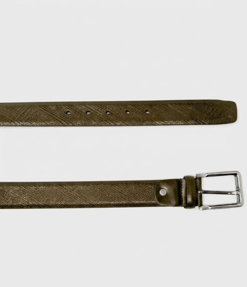 Classic Leather Belt with Contrast Stitching