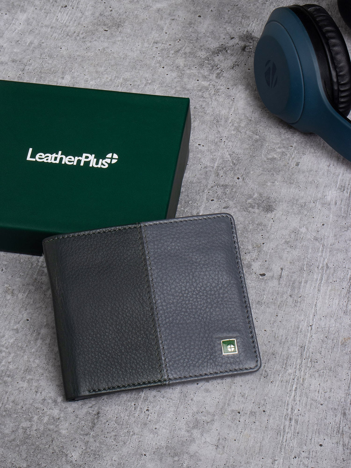 Dual-Tone Grain Finish Leather Wallet