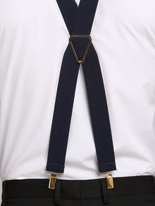 Plain Dark Navy Formal Suspenders