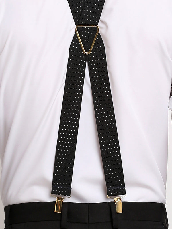 Black Dotted Elastic Suspender MB-168