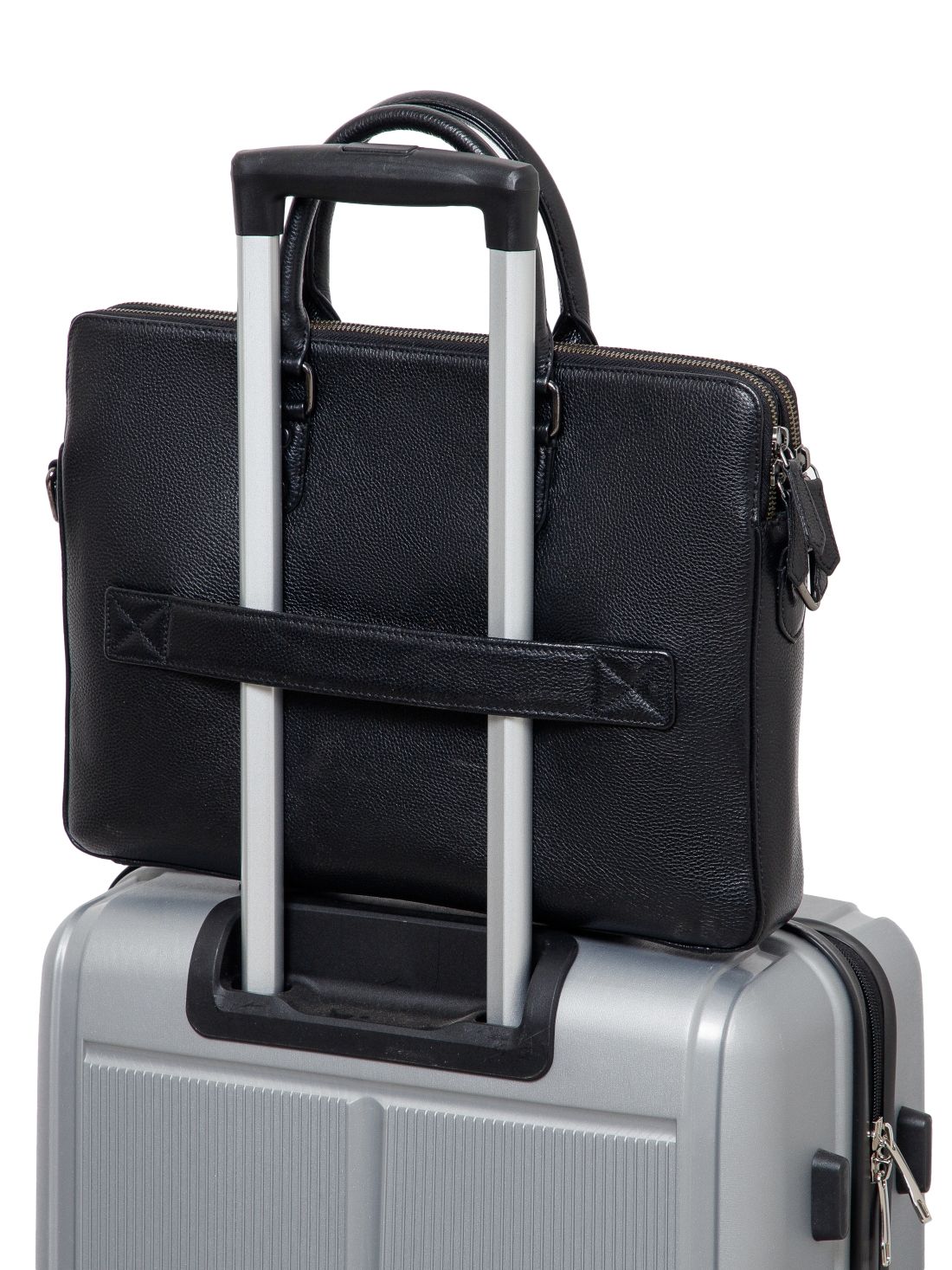 Natural Milled Leather Laptop Bag