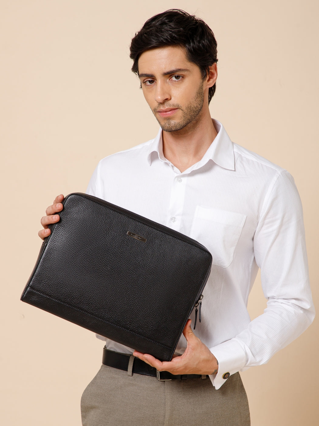 Milled Leather Laptop Sleeve