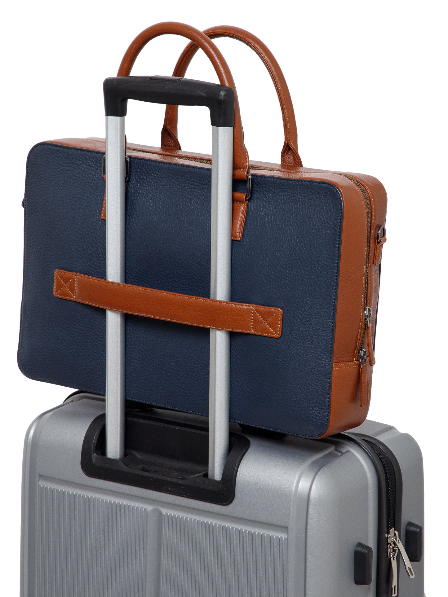 Colorblocked Leather Laptop Bag  LT16-4004