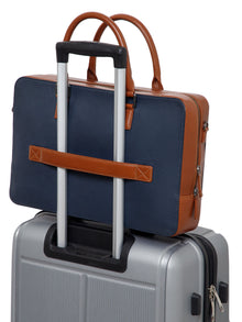 Signature Colorblock Leather Laptop Bag