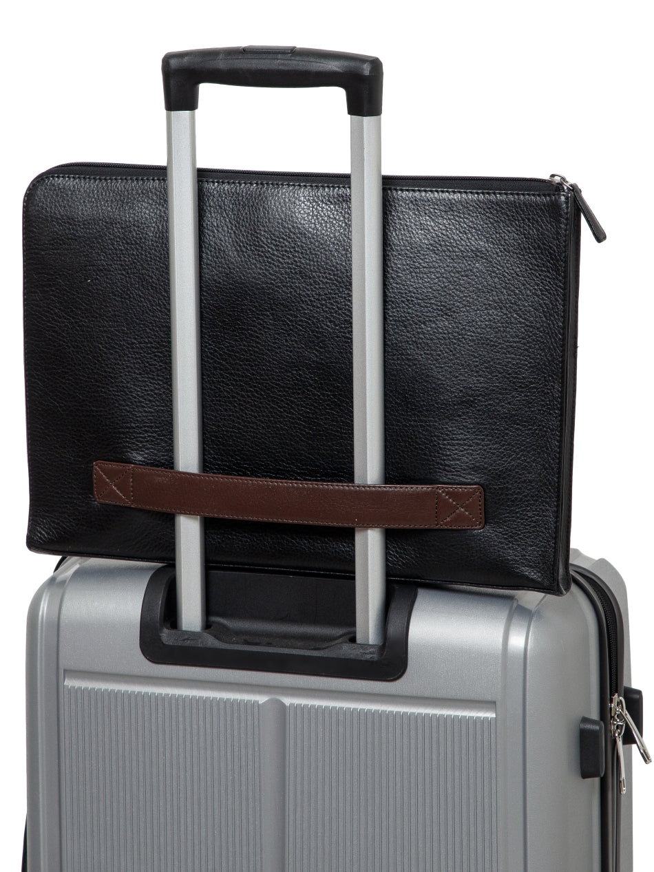 Color-blocked Leather Laptop Sleeve SV16-4004