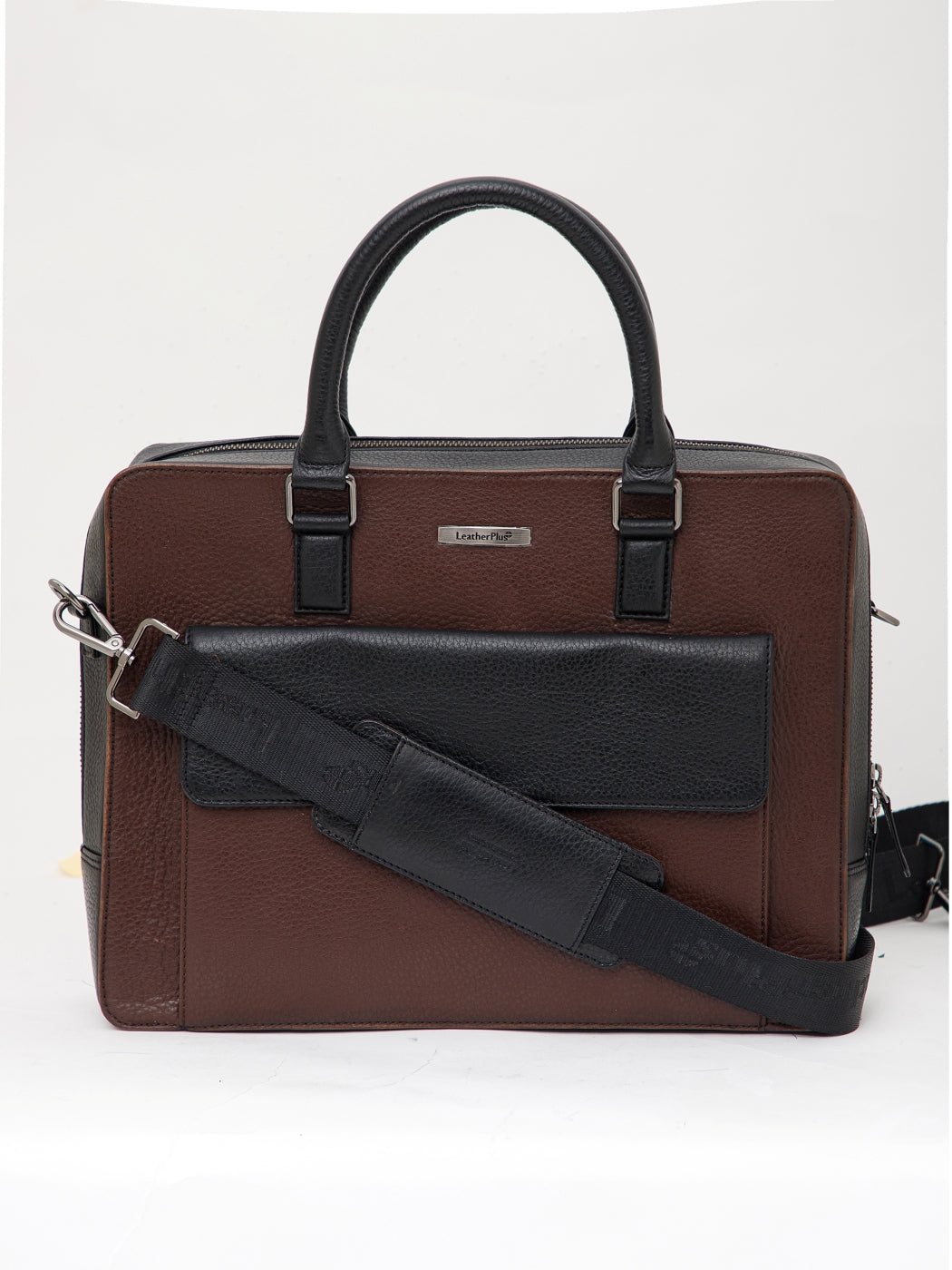 Signature Colorblock Leather Laptop Bag