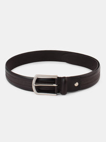 Edge Stitch Embossed Formal Leather Belt