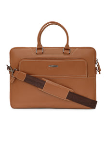 Contrast-Stitch Leather Laptop Sleeve