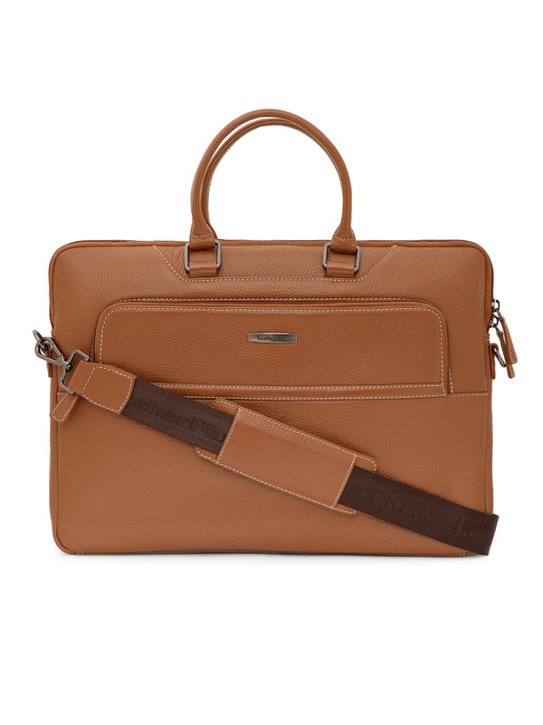 Contrast Stitched Leather Laptop Sleeve SV16-6001