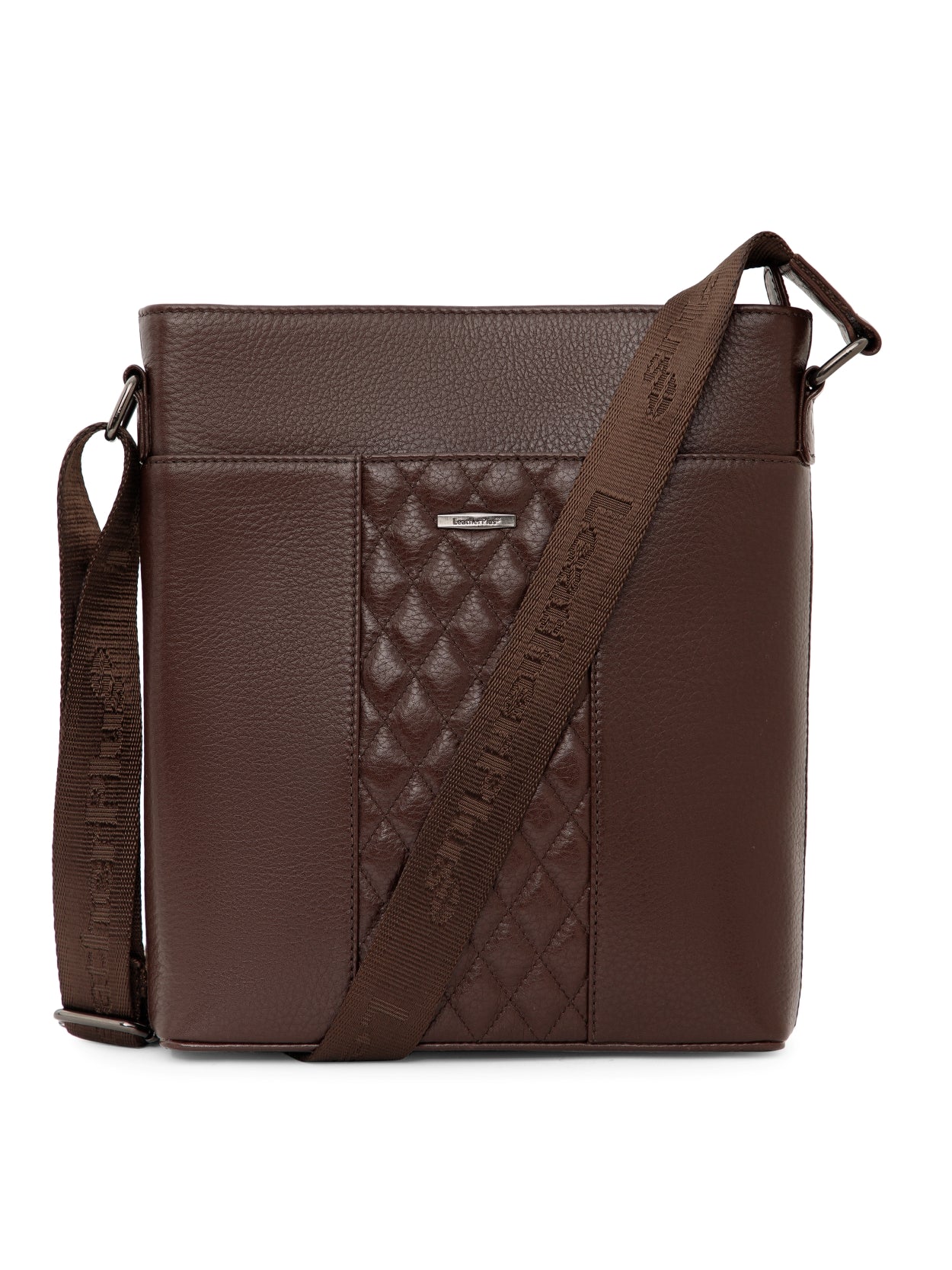 Quilted Leather Men Sling Bag SGL-652 Brown