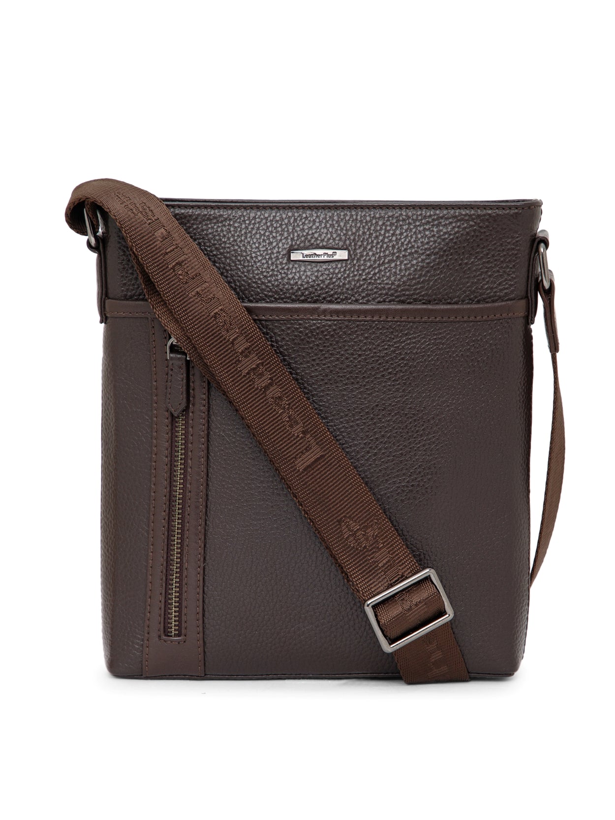 MIlled Leather Men Sling Bag SGM-601 Brown