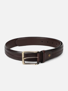 Dual-Texture with Basket Weave Leather Belt
