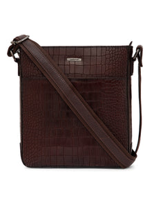Croc-Embossed Leather Sling Bag