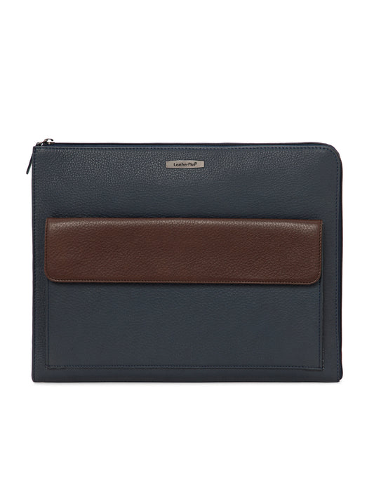 Color-blocked Leather Laptop Sleeve SV16-4004