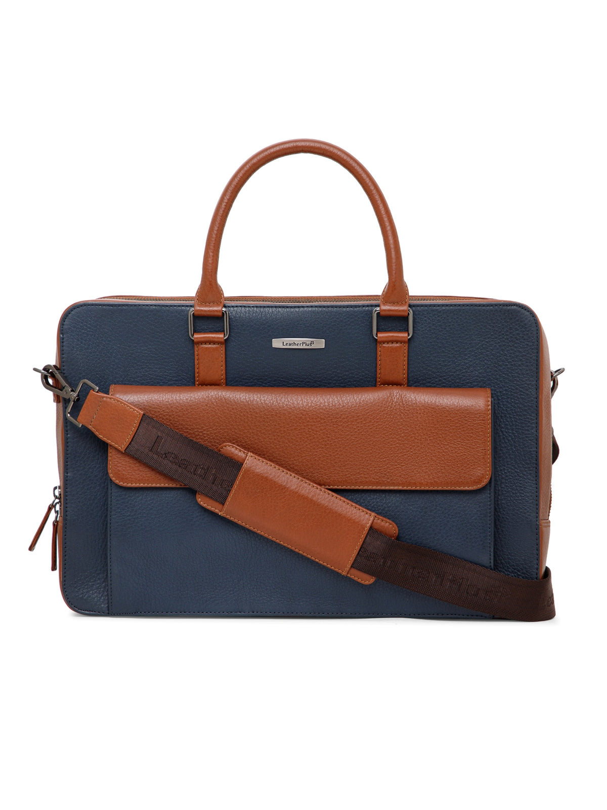 Signature Colorblock Leather Laptop Bag