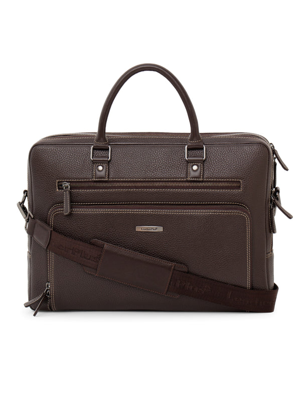 Leather Contrast Stitch Laptop Bag LT16-2002