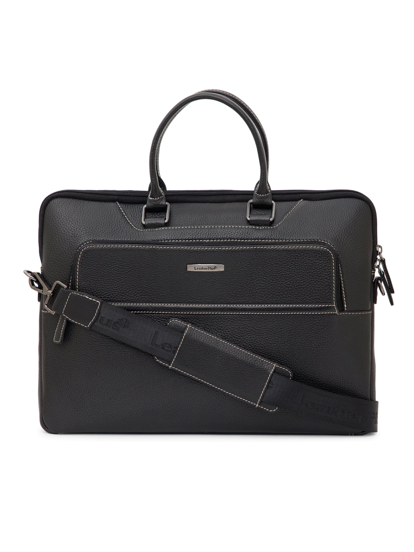 Contrast Stitched Leather Laptop Sleeve SV16-6001