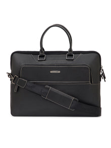 Contrast Stitched Leather Laptop Sleeve SV16-6001