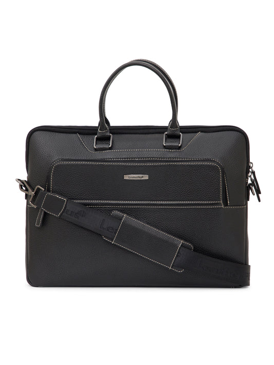 Contrast Stitched Leather Laptop Sleeve SV16-6001