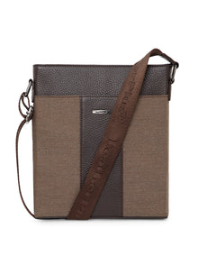 Dual-Texture Leather Sling Bag