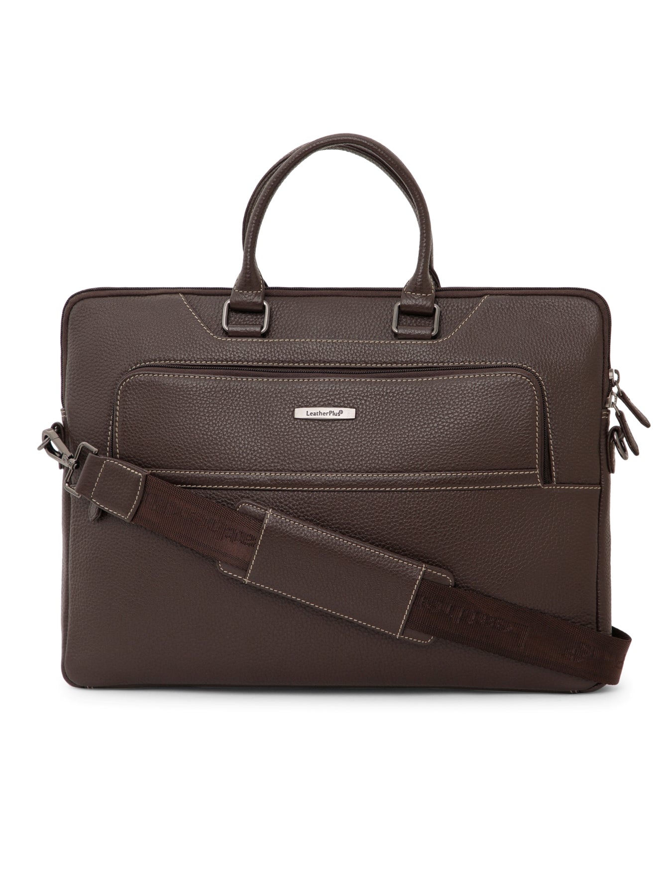 Contrast Stitched Leather Laptop Sleeve SV16-6001