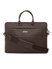 Contrast-Stitch Leather Laptop Sleeve