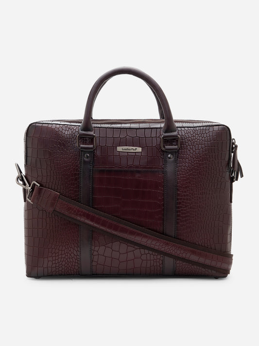 Croco Leather Laptop Bag  LT16-5001