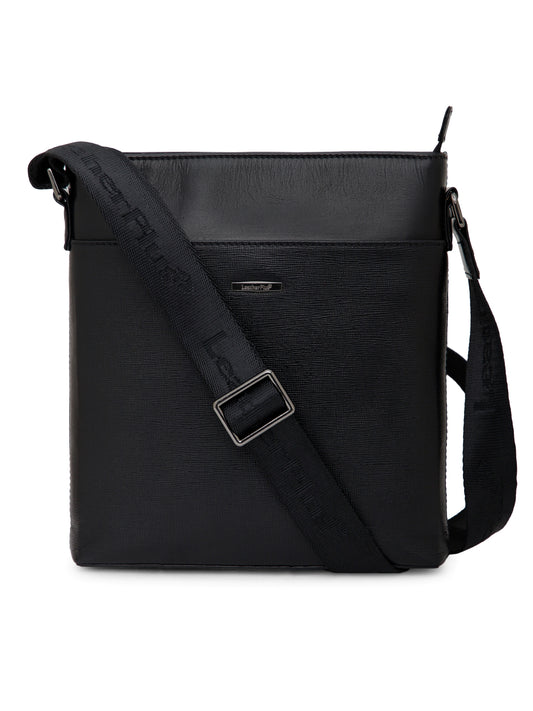 Saffiano Leather Men Sling Bag SGM-701 Black