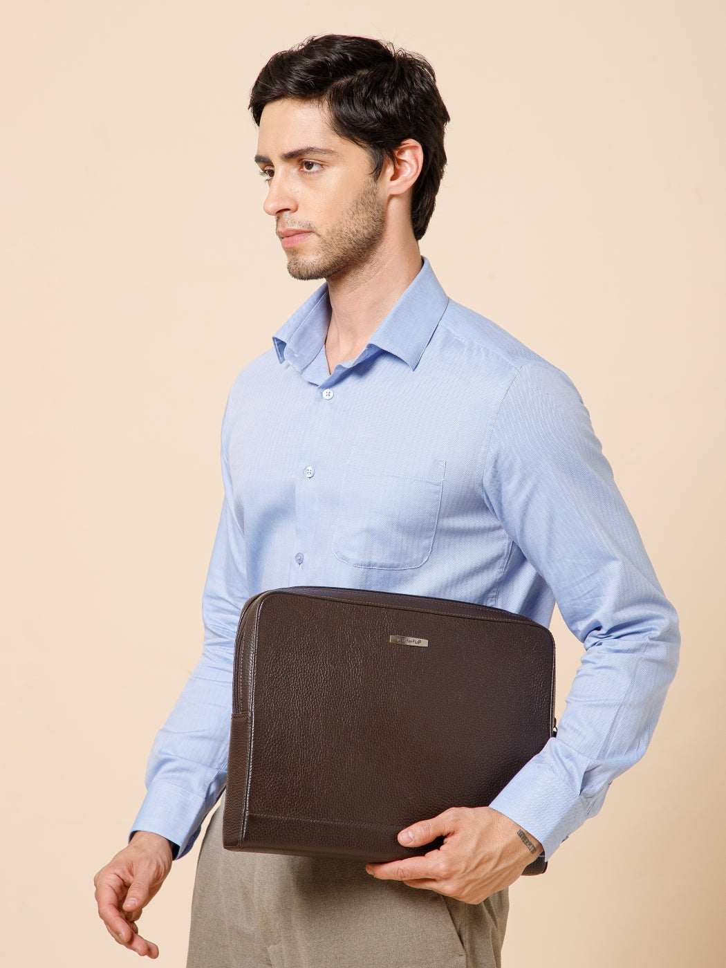 Milled Leather Laptop Sleeve