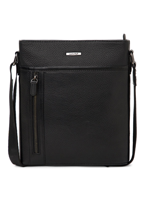 MIlled Leather Men Sling Bag SGM-601 Black