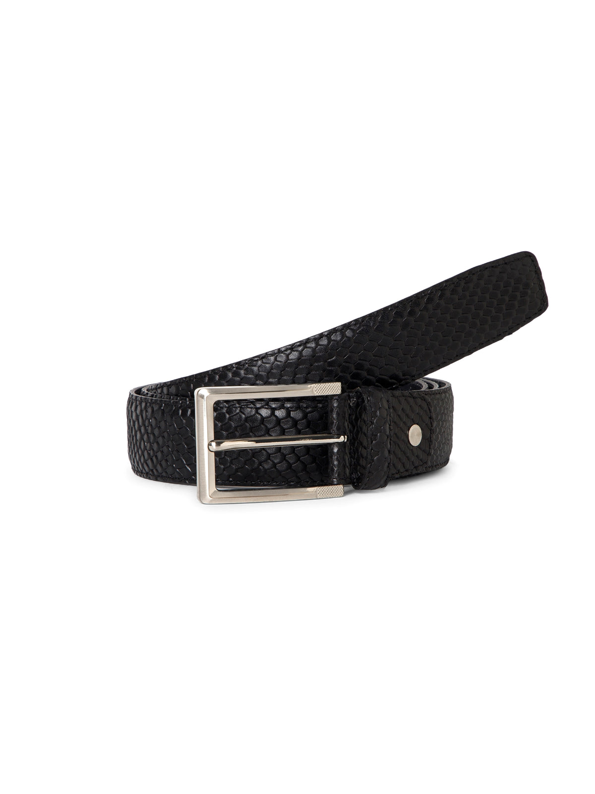 Plus Size Woven Texture Autolock Leather Belt